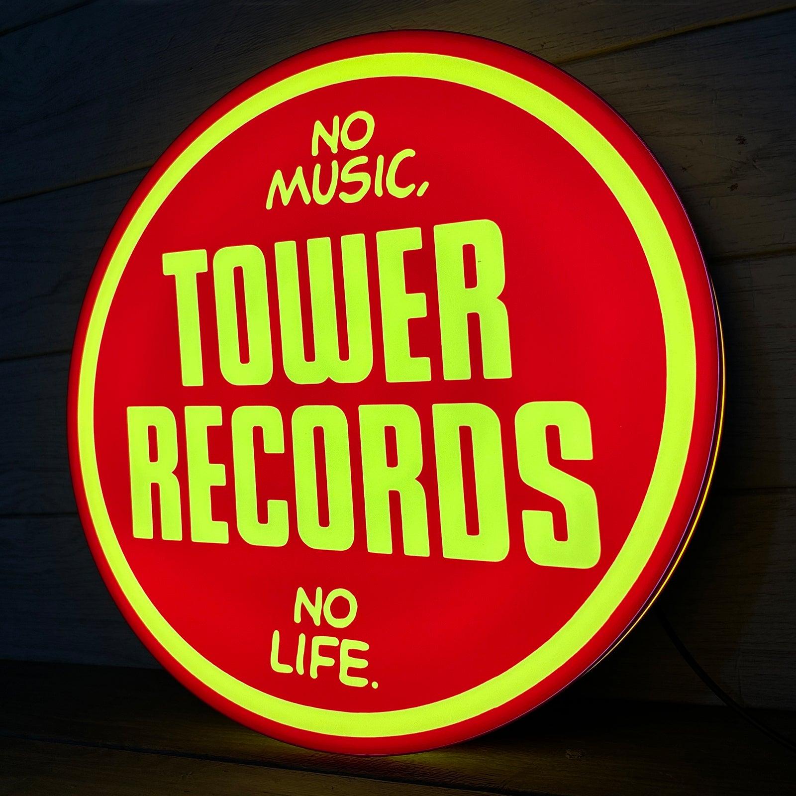Tower Records LED Lightbox No Music, no Life Vintage Records Store LED ...