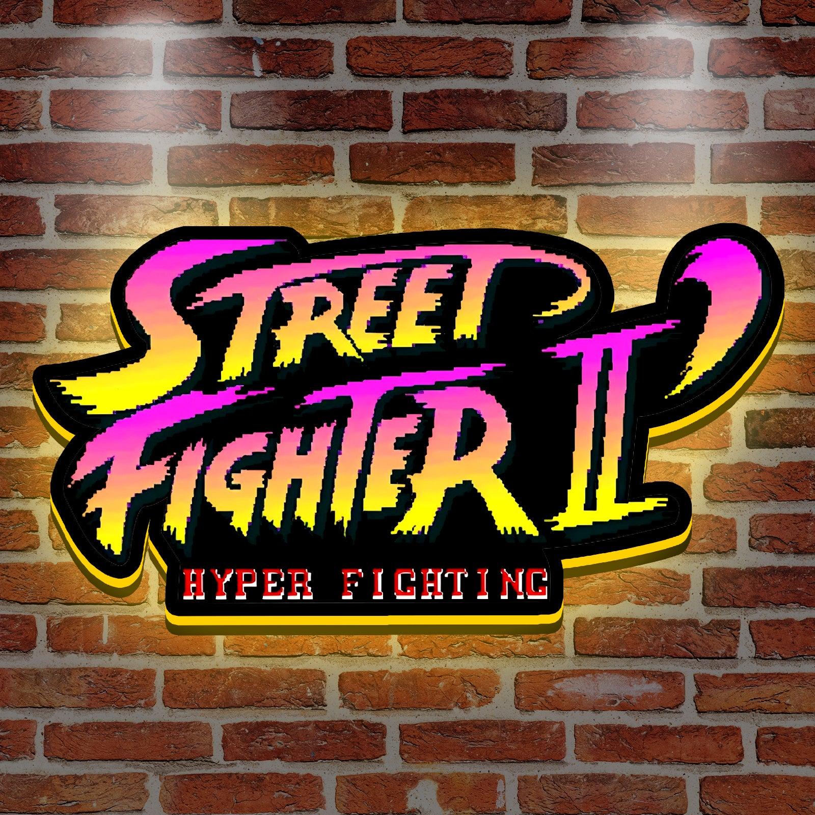 Street Fighter II Hyper Fichting 3D Printed LED Lightbox for Gaming Room Decor