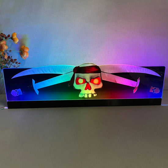 Pirates of the Caribbean Topper 3D Acrylic LED Topper, For  Pinball Mahine, Pinball Topper