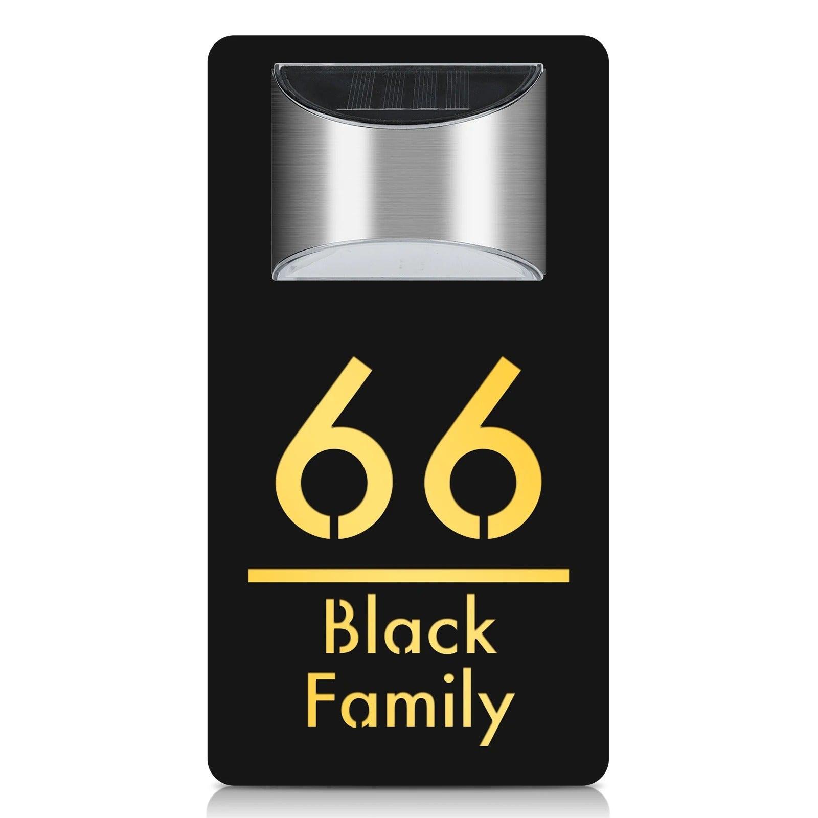 Custom Solar Address Sign Light, Personalised Solar Powered House Number, Customizable LED Home