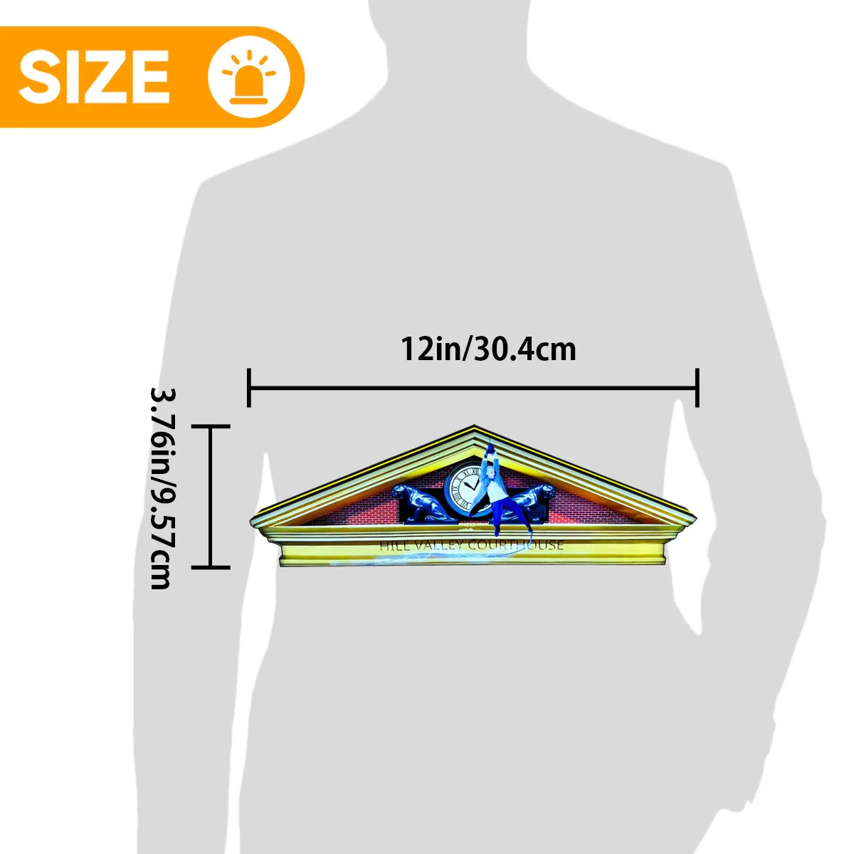 Measurement chart on a white shirt with a design and dimensions indicated.