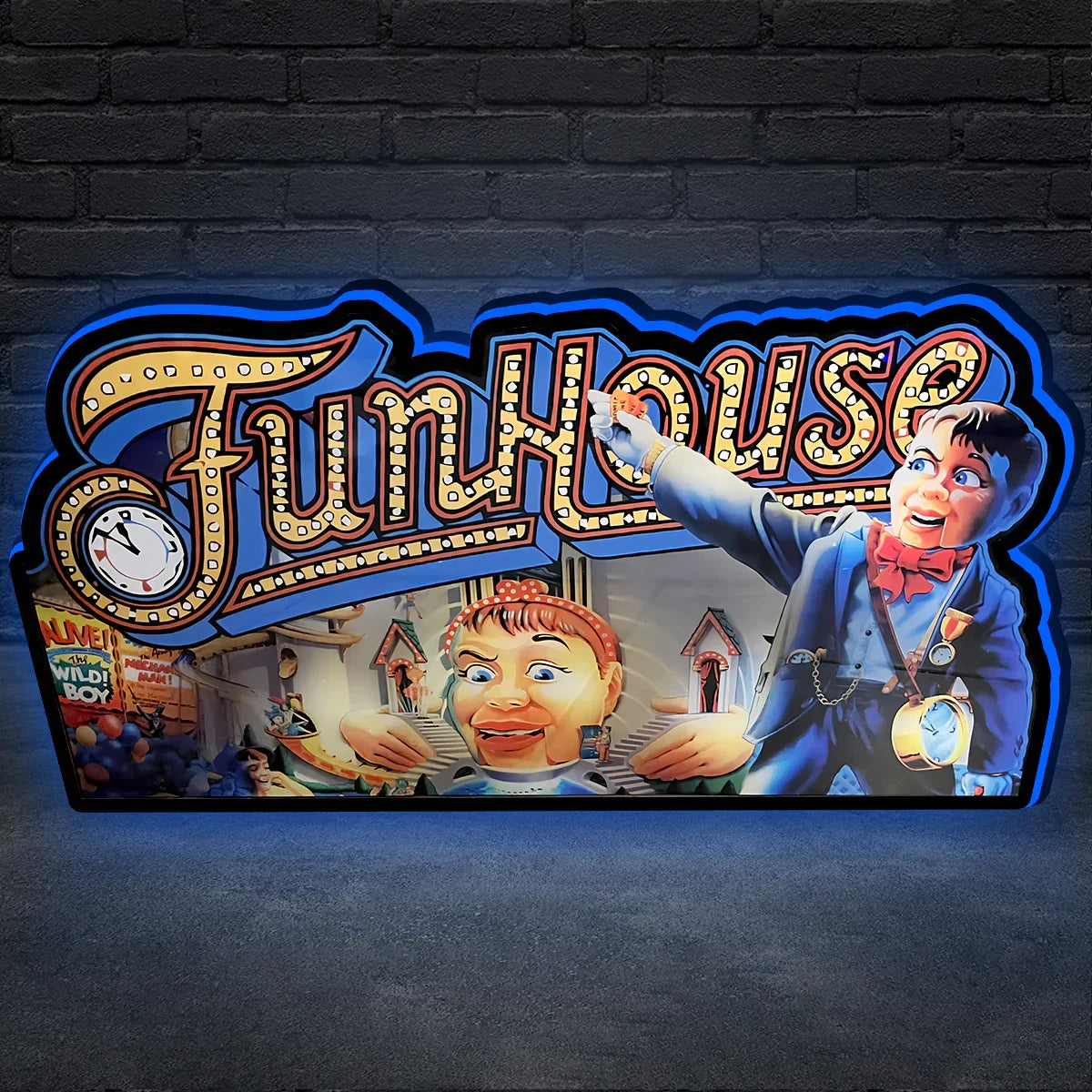 Funhouse Pinball Topper, 3D Printed Lightbox Powered by USB Band Dimm Wall Art Decor Man's Cave