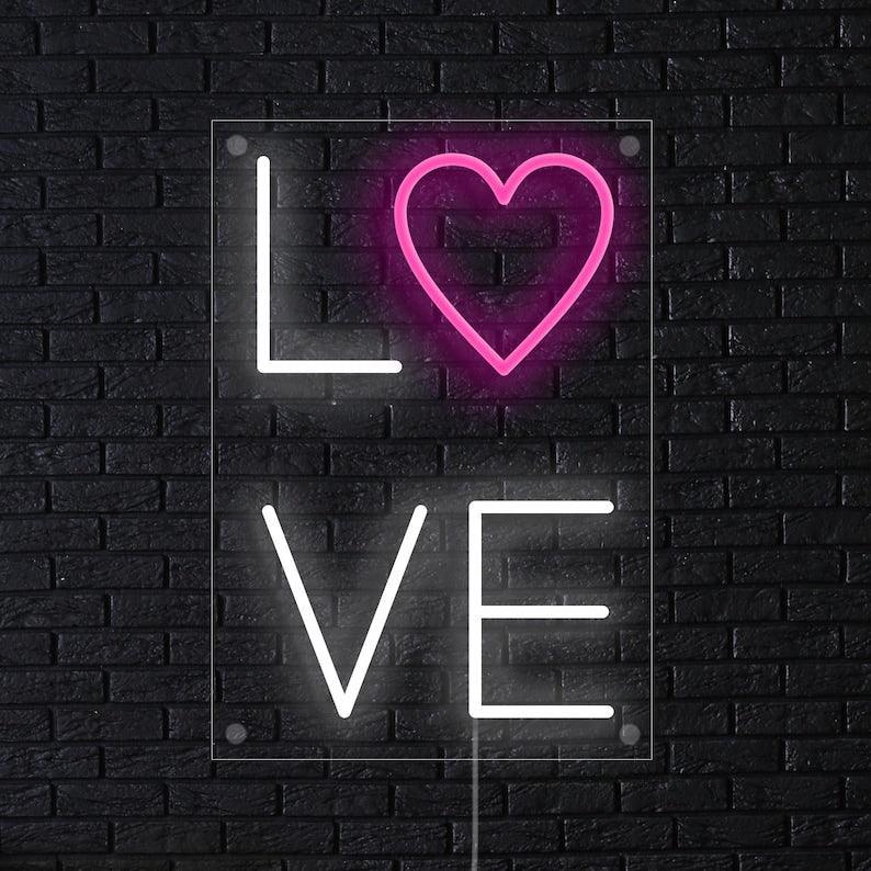 Love neon sign, heart neon light, love neon sign, love led sign, girl neon sign, bedroom neon sign, Valentine neon sign