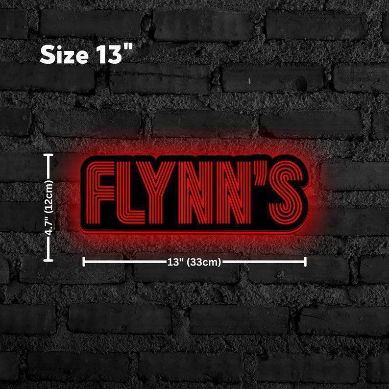 Flynn's Arcade LED Sign, Great Nostalgic Decoration, Fully Dimmable & Powered by USB
