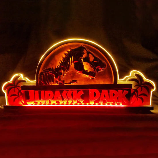 Jurassic Park Topper 3D Acrylic LED Topper, For  Pinball Machine, Pinball Topper