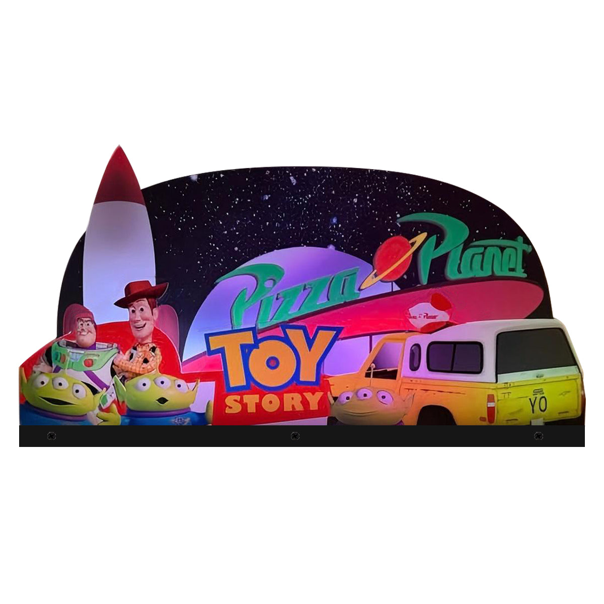 Toy Story Infiltration into Pizza Planet Arcade 3D Acrylic LED Topper, For Arcade Game Art Repro Game Machine, Arcade Topper