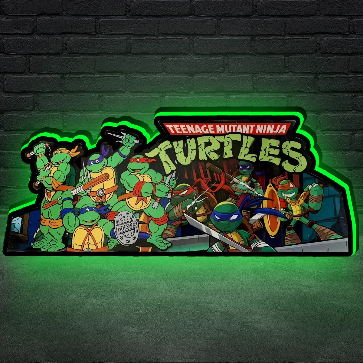 TMNT Teenage Mutant Ninja Turtle Pinball Topper, 3D Printed Lightbox Powered by USB Band Dimm Wall Art Decor Man's Cave