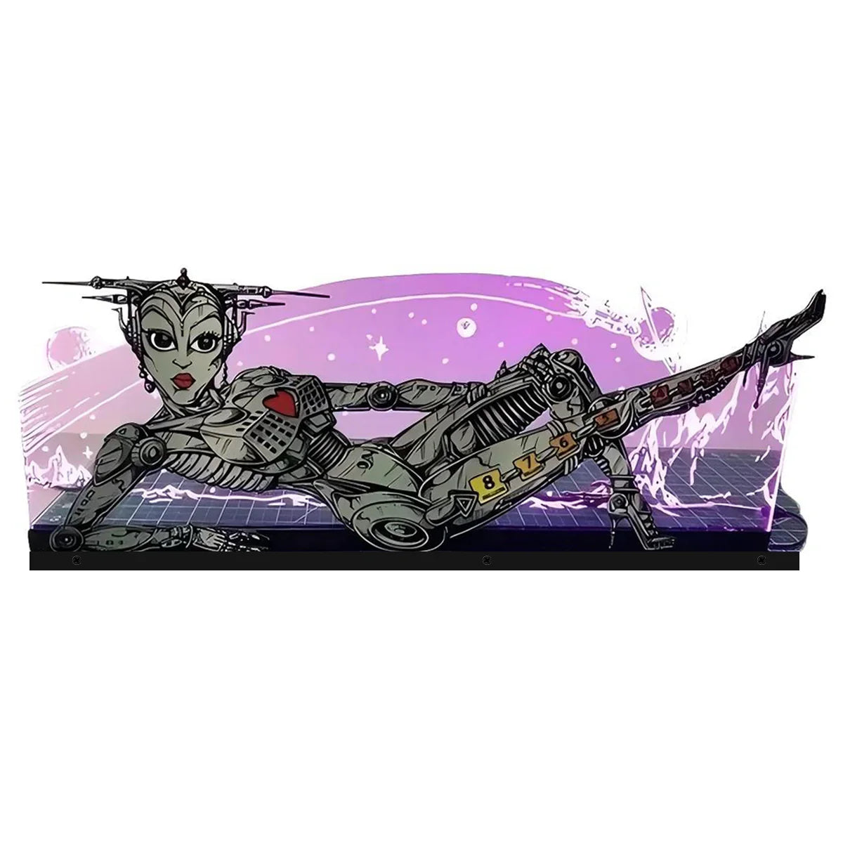 Bride of Pinbot Pinball Topper 3D Acrylic LED Topper, For Spooky Pinball Machine, Pinball Topper