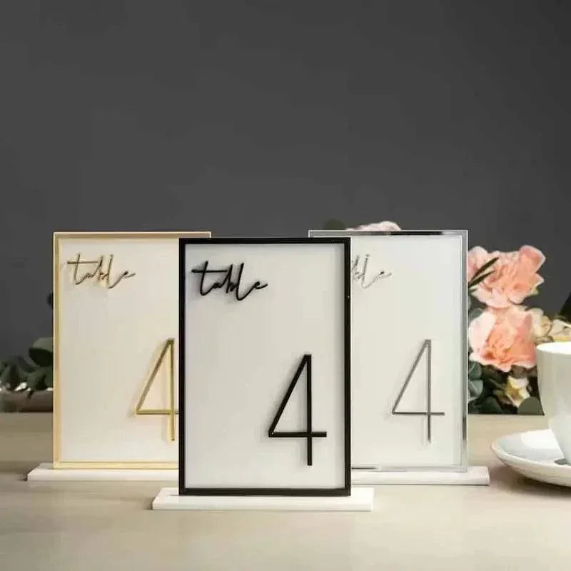 Acrylic Wedding Reception Table Numbers With Stands Birthday Decor Ann ...