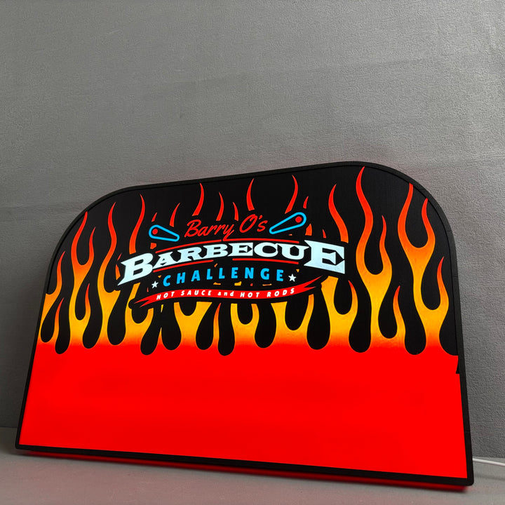 Barry O’s BBQ Challenge Pinball Logo Led lightbox for American Pinball Machine, 3D Printed Lightbox USB Powered & Full Dimmable