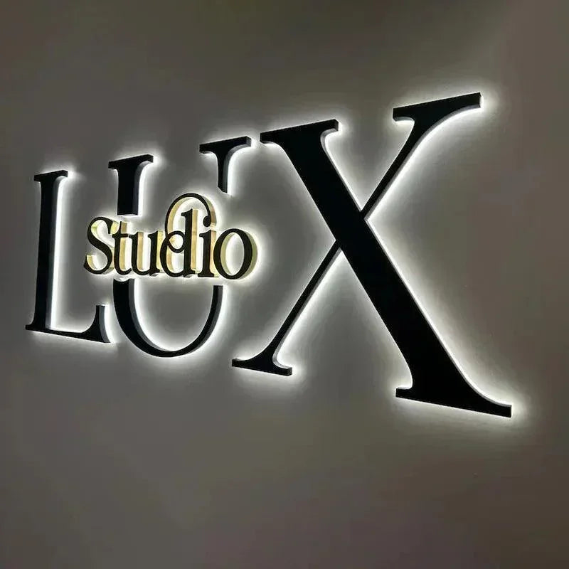 Custom Business Logo, Business Sign, Light Up Sign, Salon Decor, Meta ...