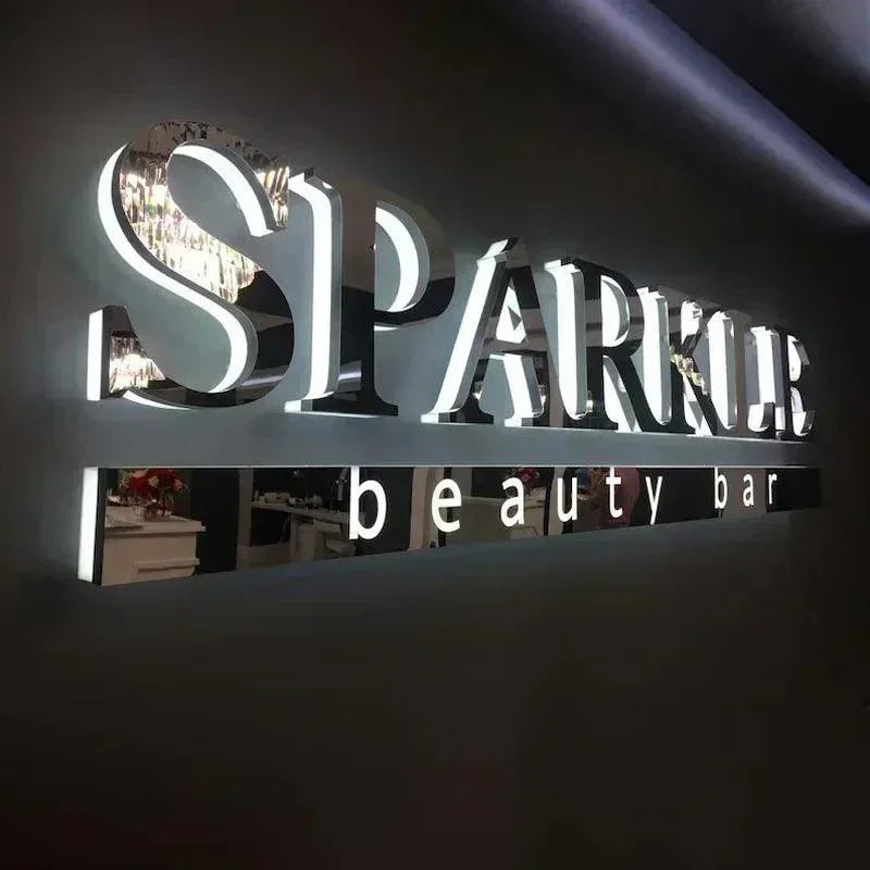 Custom Business Logo, Business Sign, Light Up Sign, Salon Decor, Meta ...