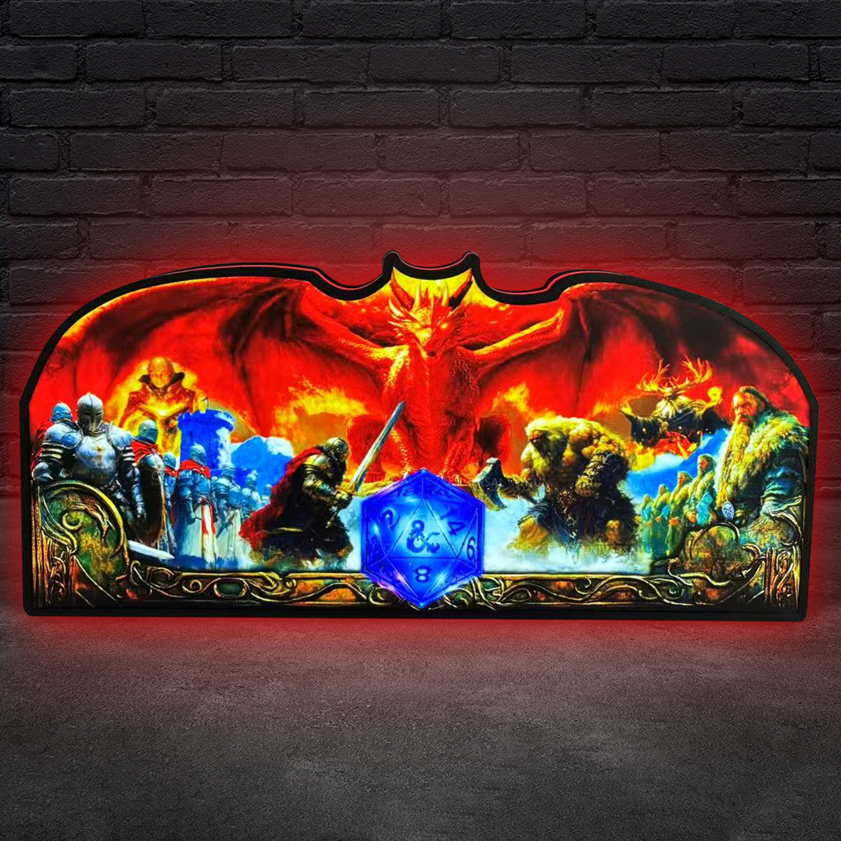 Dungeons &amp; Dragons Flipper-Aufsatz, 3D-gedruckter LED-Leuchtkasten für Spielzimmer, passend für Stern Flipperautomaten