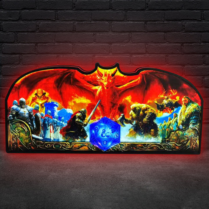 Dungeons and Dragons Pinball Topper, 3D Printed  LED Light Box Game Room Decor, For Stern Pinball Machine