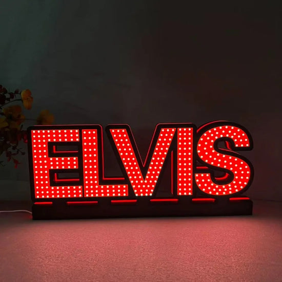 Elvis Logo 3D LED Light Box, for Pinball Arcade Game fans,  Pinball Arcade Decor