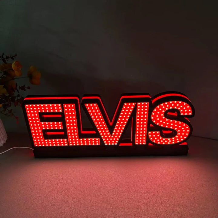 Elvis Logo 3D LED Light Box, for Pinball Arcade Game fans,  Pinball Arcade Decor