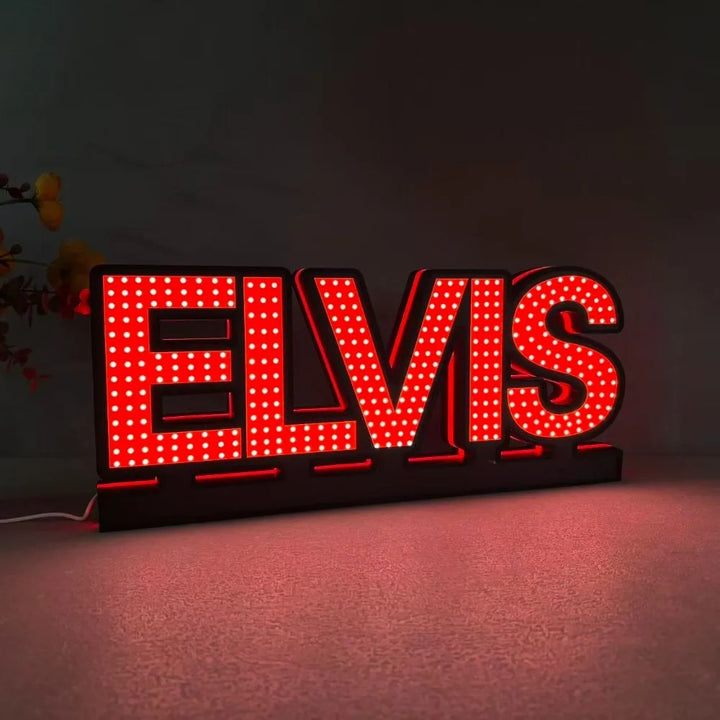 Elvis Logo 3D LED Light Box, for Pinball Arcade Game fans,  Pinball Arcade Decor