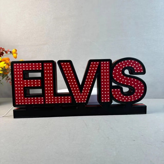 Elvis Logo 3D LED Light Box, for Pinball Arcade Game fans,  Pinball Arcade Decor