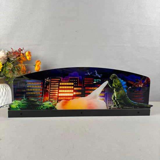 Godzilla Topper Pinball Acrylic LED Topper, for Stern Pinball Machine, Pinball Topper