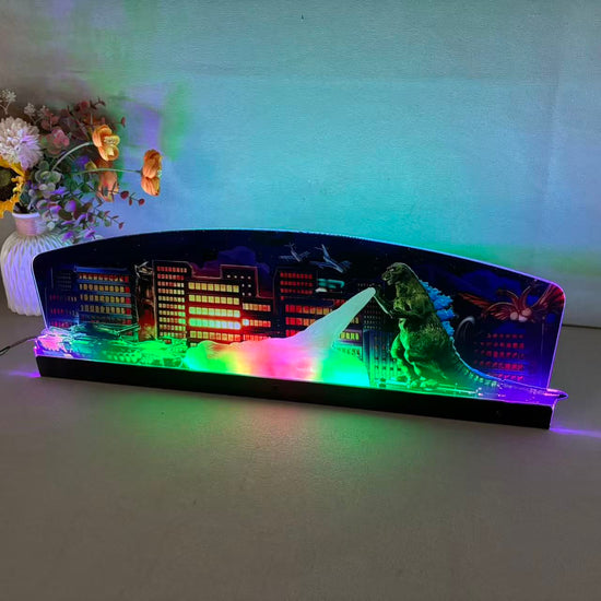 Godzilla Topper Pinball Acrylic LED Topper, for Stern Pinball Machine, Pinball Topper