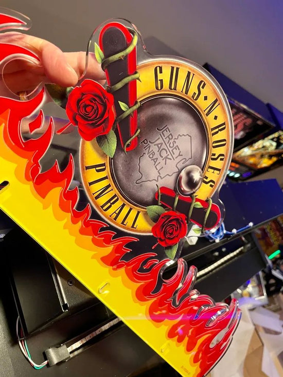 Guns N' Roses Topper Pinball Acrylic LED Topper, with Metal Base Bracket for Stern Pinball Machine, Pinball Topper