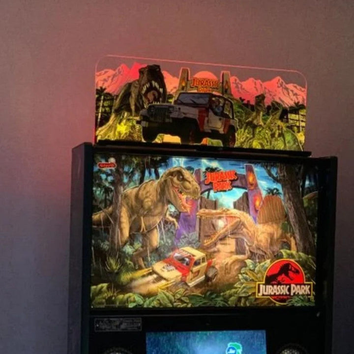 Décoration de flipper Jurassic Park en acrylique à LED RVB, pour flipper Stern
