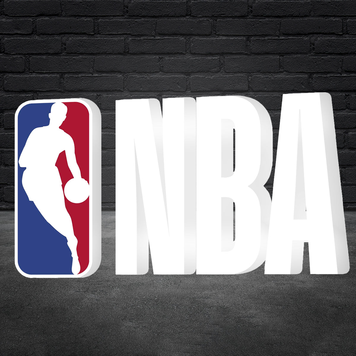 NBA Logo 3D Printed LED Lightbox for Gaming Room Decor, Classic Arcade Gaming Lightbox