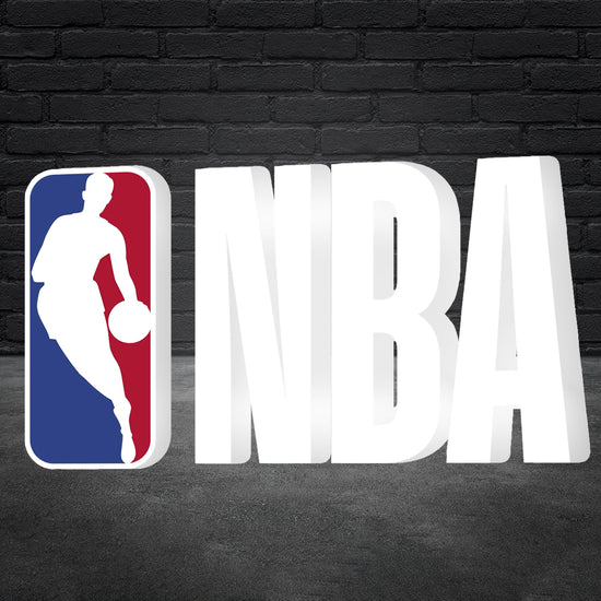NBA Logo 3D Printed LED Lightbox for Gaming Room Decor, Classic Arcade Gaming Lightbox