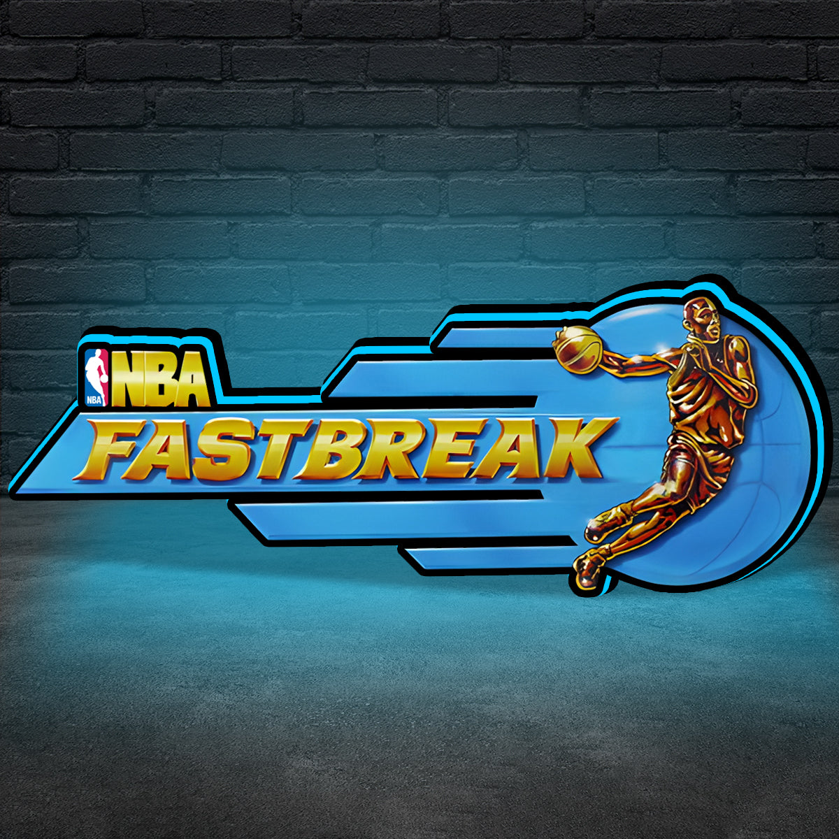 NBA Fastbreak 3D-gedruckter LED-Leuchtkasten für Gaming-Zimmer-Dekoration, klassischer Arcade-Gaming-Leuchtkasten
