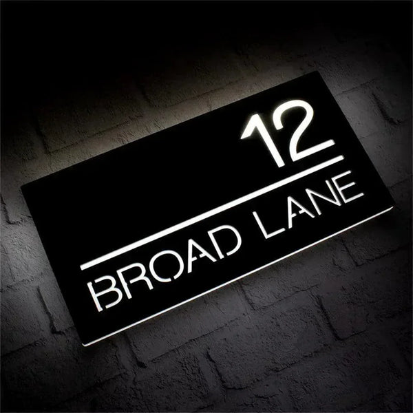 Signboard Foating Custom House Numbers LED Lighted Address Number 3D Light Foating Stain ...