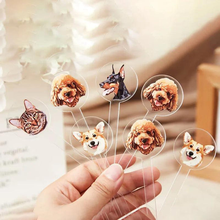 Impression acrylique personnalisée 2 faces chien chat boisson remuer bâton personnalisé boisson pour animaux de compagnie remuer bâton aquarelle acrylique Cocktail agitateurs