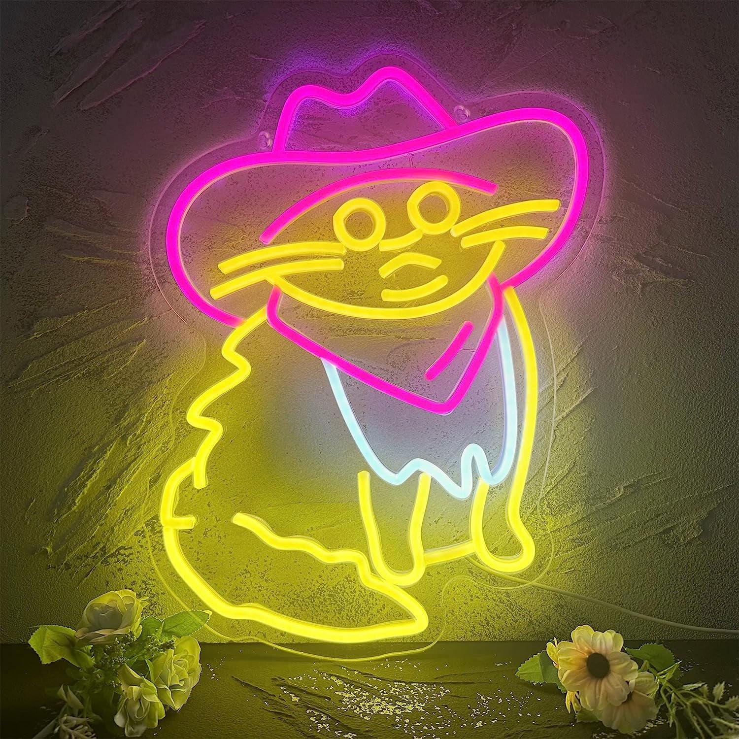 Skeleton Ghost Neon Sign Light 11.8"x11.8" LED Neon Light with On/Off Switch Gaming Neon Sign for Game Room Man Cave Birthday Halloween Decor Christmas Gift