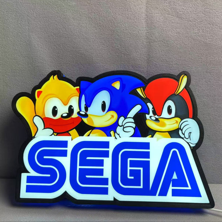 SegaSonic the Hedgehog 3D Printed LED Lightbox Game Lightbox