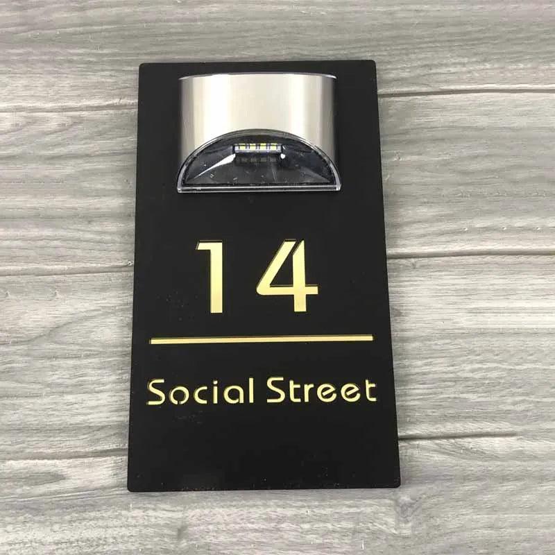 Personalized Solar House Number Sign,light Up Solar Custom Laser Cut - View #7