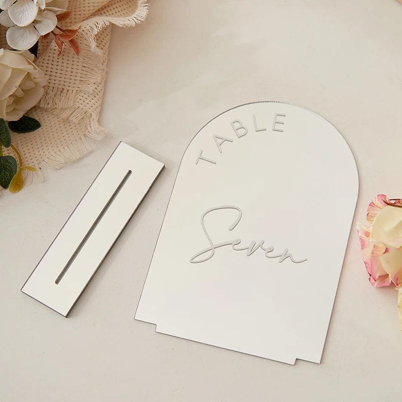 Silver Mirror Acrylic Table Numbers,Modern Table Numbers,Wedding Table ...