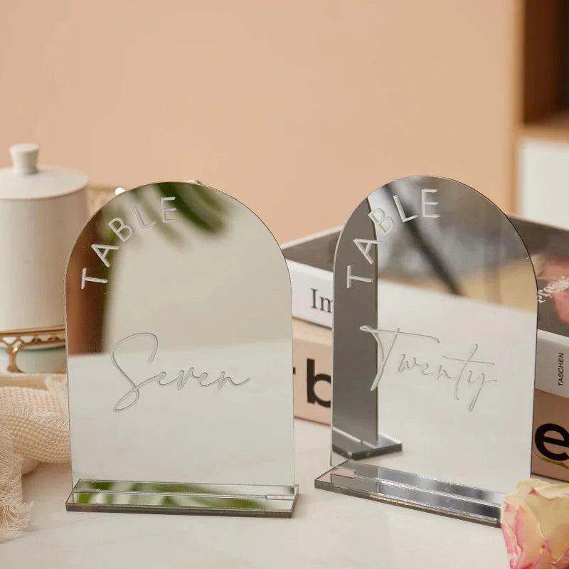 Table Numbers Basic Silver Silver Mirror Acrylic Table Numbers,Modern Table Numbers,Wedding Table ...