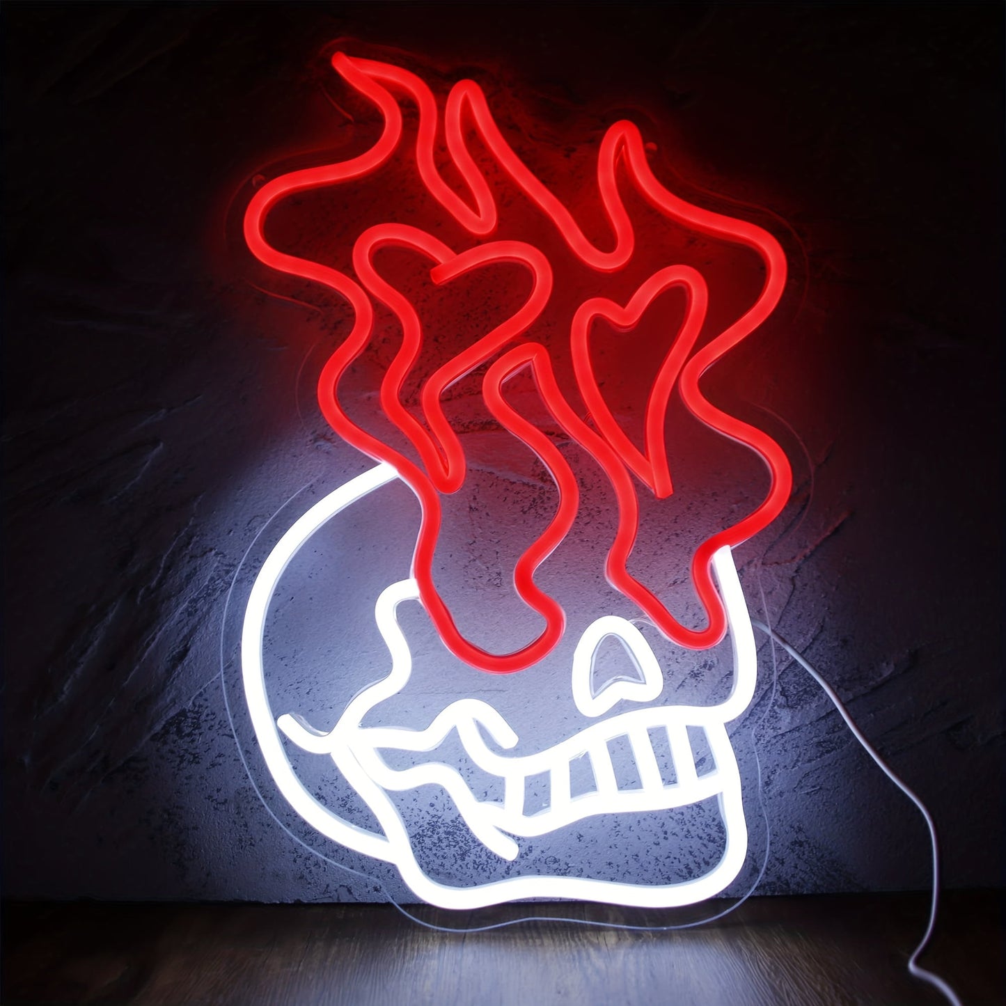 Skeleton Ghost Neon Sign Light 11.8"x11.8" LED Neon Light with On/Off Switch Gaming Neon Sign for Game Room Man Cave Birthday Halloween Decor Christmas Gift
