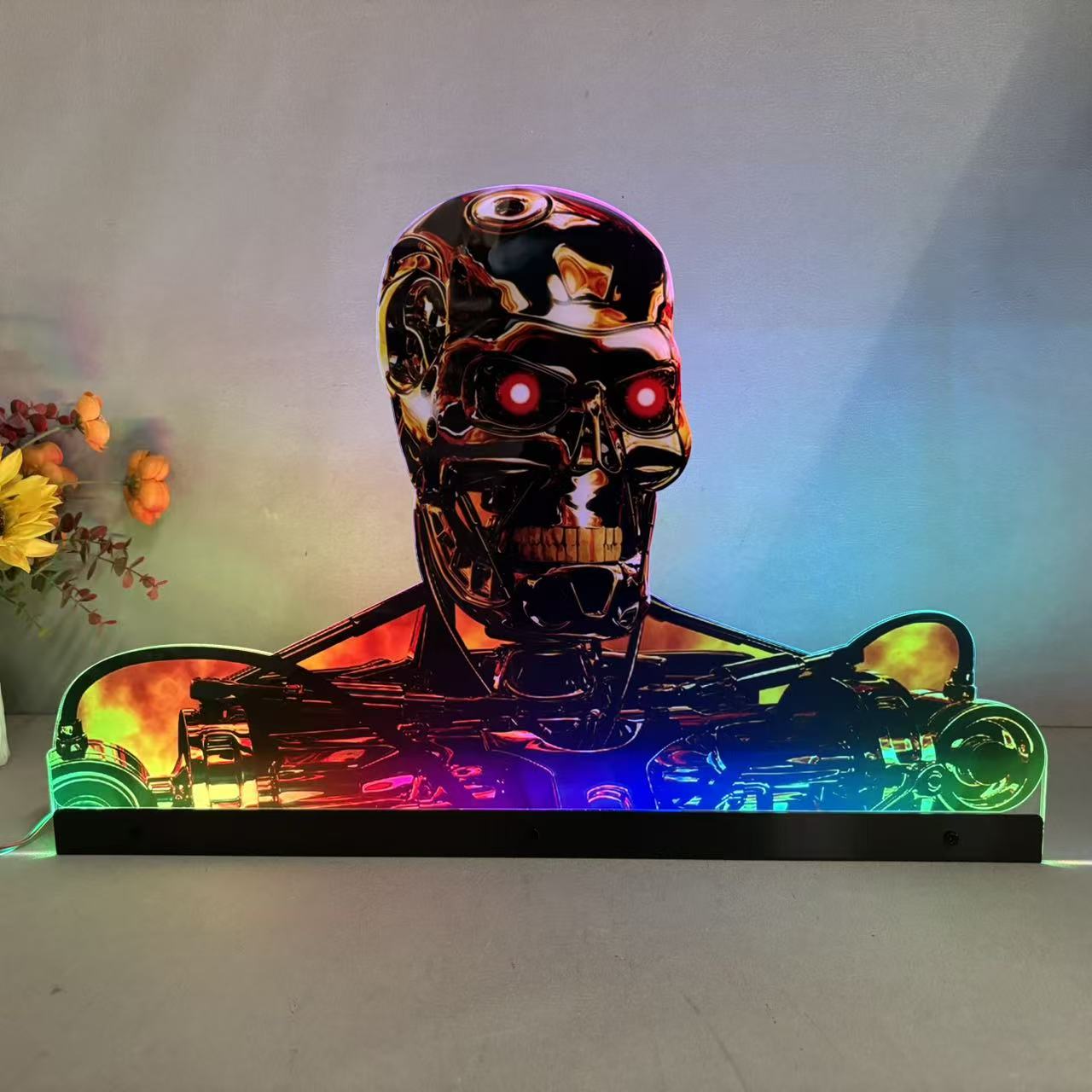 Terminator 2 T2 Pinball Acrylic LED Topper, for Pinball Machine, Pinball Topper