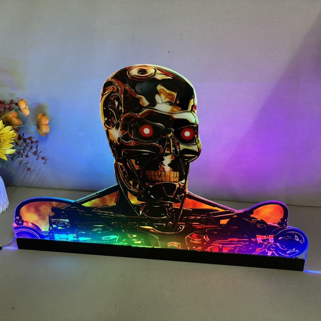 Terminator 2 T2 Pinball Acrylic LED Topper, for Pinball Machine, Pinball Topper