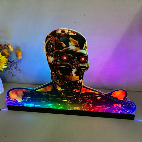 Terminator 2 T2 Pinball Acrylic LED Topper, for Pinball Machine, Pinball Topper