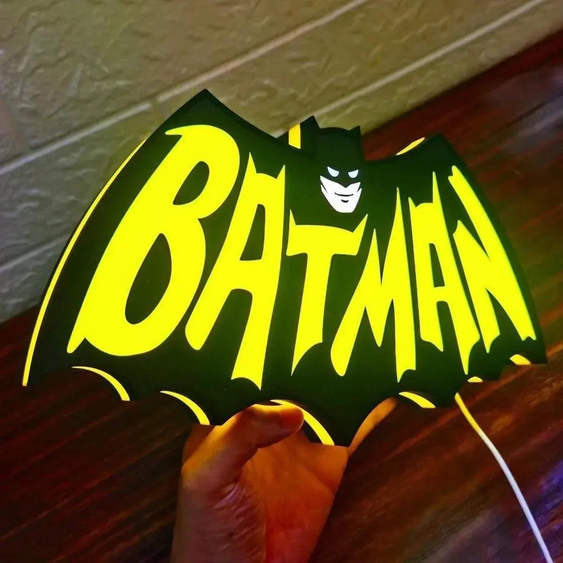 Batman Sign Display Vintage Batman 3D Printed LED Lightbox Sign Wall Art Decorative Fan Ca ...