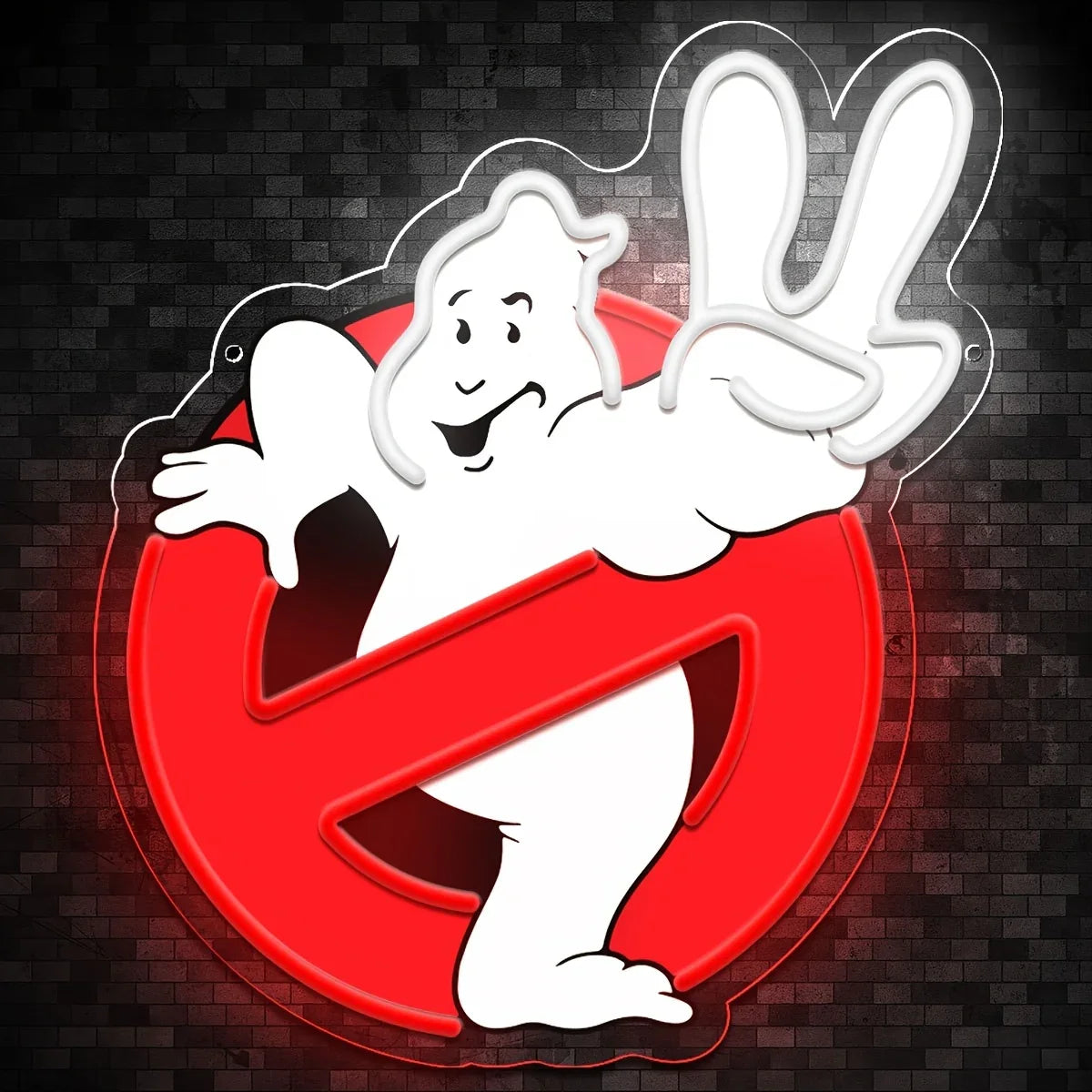 1Pc Ghostbusters Neon, support mural en plastique alimenté par USB avec commande à bouton-poussoir, Art déco polyvalent, adapté aux bars à domicile, aux caves pour hommes, aux magasins et aux restaurants 