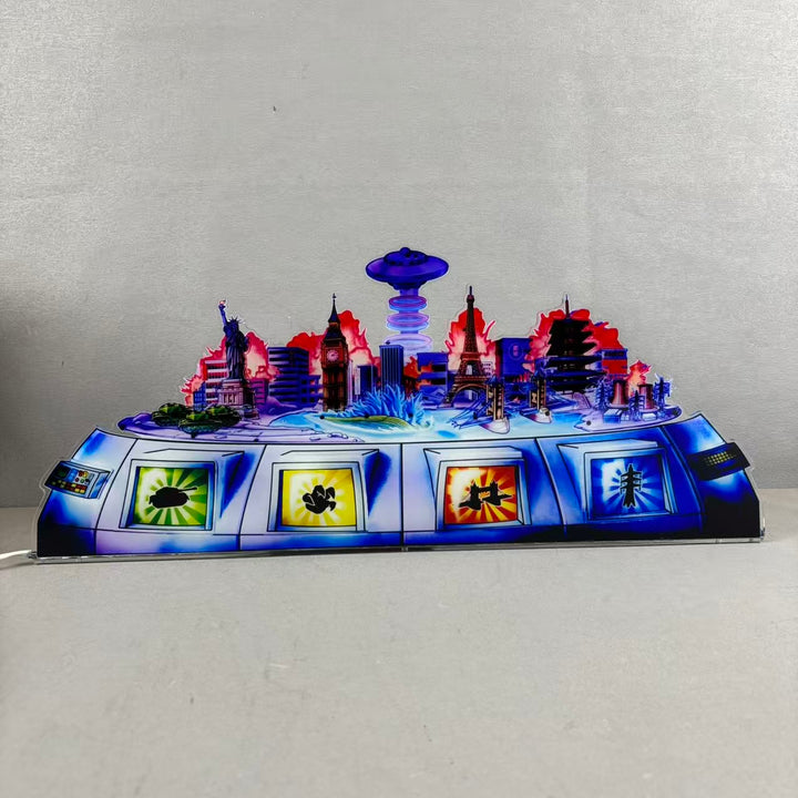 Godzilla Challenger Edition Pinball Acrylic LED Topper, for Pinball Machine, Pinball Topper