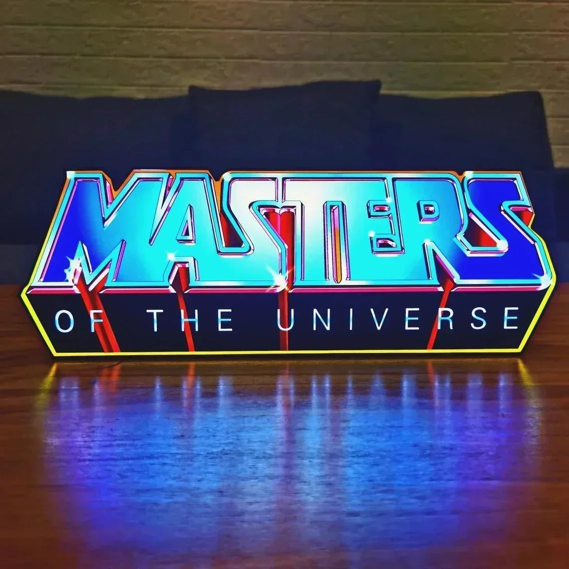 Masters of the Universe Logo – Individuell gestaltete LED-Leuchtreklame für Garage, Geschäft, Kinderzimmer, Nachtlicht, 3D-Druck, Geschenk, Schreibtischlampe