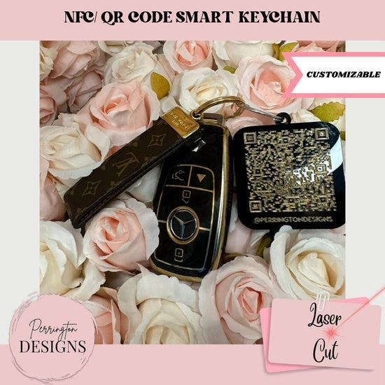 BUSINESS DECORacrylic signboardCustom Smart NFC Tap Keychain Social Media and Payment QR Code