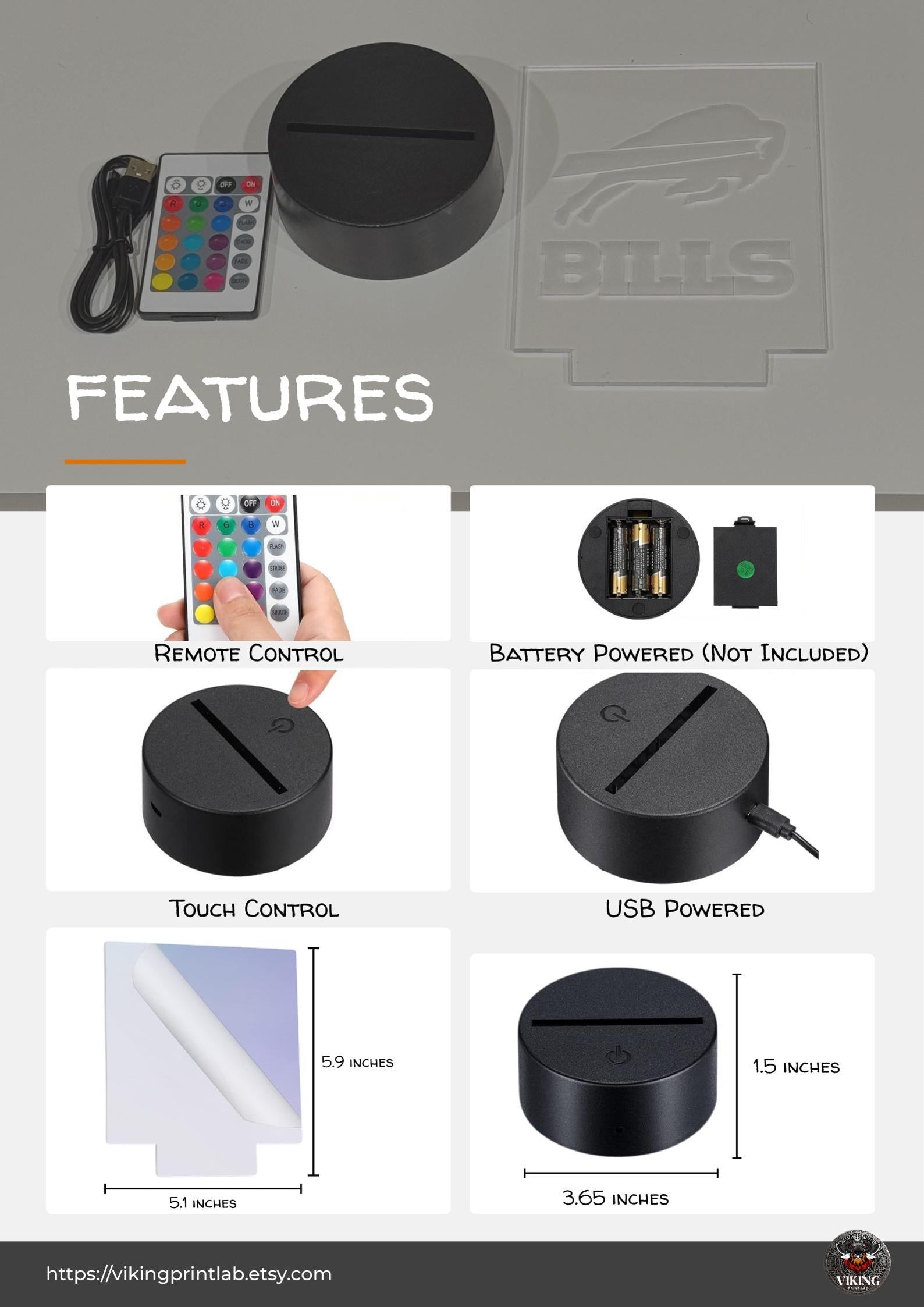 Custom Laser Engraved LED Gaming Light, Color Changing Desk Lamp, Personalized Logo Decor