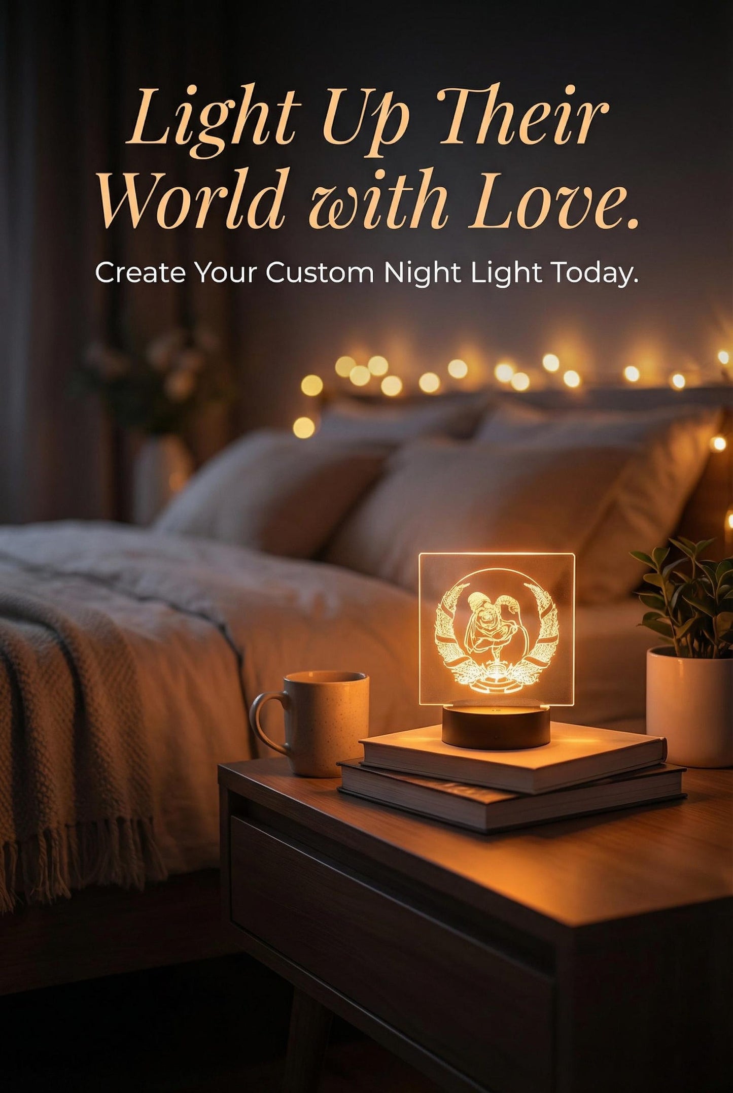 Custom Laser Engraved LED Gaming Light, Color Changing Desk Lamp, Personalized Logo Decor