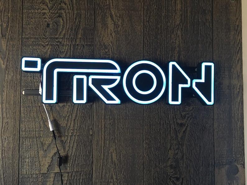 Tron Led Sign TRON Legacy style 3D Printed RGB LED illuminated wall sign – FYLZGO Signs