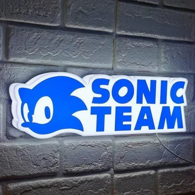 Sonic The Hedgehog Sonic Team Design Lightbox, Hedgehog Gifts, 3D Printed and Powered By USB with Dimming Function, Great For SEGA Fans
