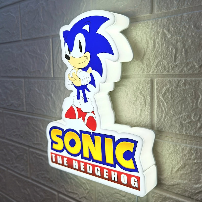 Sonic The Hedgehog Lightbox, Hedgehog Gifts, 3D Printed and Powered By USB with Dimming Function, Great For SEGA Fans